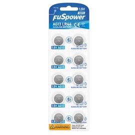 Fuspower LR44 A76 AG13 357 303 SR44 Battery 1.5V Button Coin Cell Batteries (10 Count (Pack of 1))