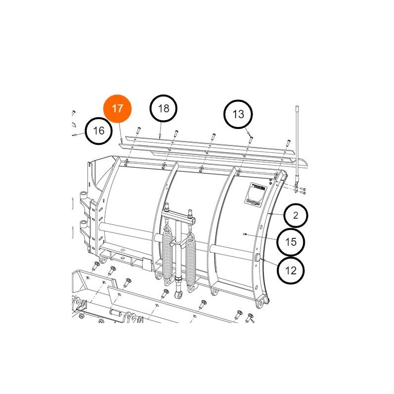 SnowDogg Part # 16120172 - VX85 Formed Poly Snow Deflector