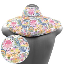 Neck Pillow with Stand-Up Collar Organic Fabric "Flower Power" Cherry Stone Pillow | Neck Pillow Grain Pillow Heat Cushion - A Very Comfortable Neck Warmer