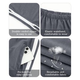 Wovnet 2 Pack Tear Away Pants for Men Sweat Basketball Pants 2 Side Zippers Off Full Open Sweatpant with Pockets(Black，Dark Gray,S)