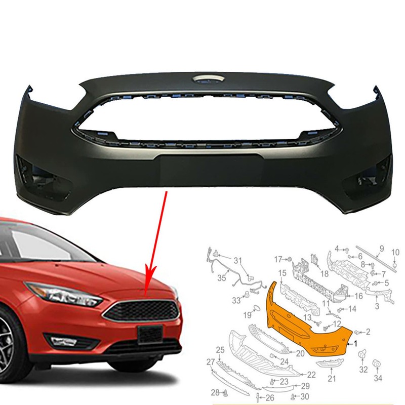 LABLT Front Bumper Cover Replacement for Focus S Se Sel