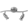 Leyton Lighting GU10 Twin Bar Bullet Spotlight Lamp, Brushed Chrome