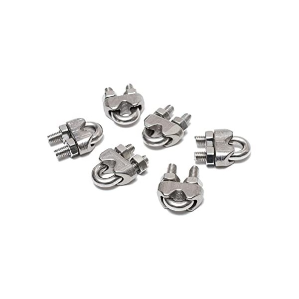 Wire Rope Clips (Set of 6, M2/M3/M4/M5/M6), Wire Clip, Saddle