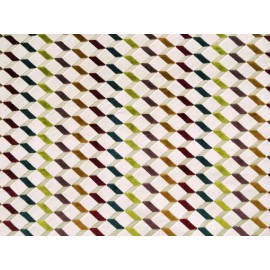 Unknown PREMIUM GEOMETRIC CUBE CUT VELVET BEIGE GREEN UPHOLSTERY FABRIC $18.99/YD 467FS