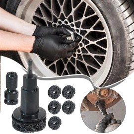 7PCS Rust Removal Wheel Hub Tool Multiuse Wheel Hub Cleaner For Car Truck