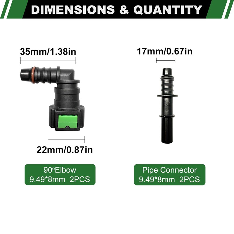 Japtend Fuel Line Quick Connect Fittings, 2 Sets Fuel Line
