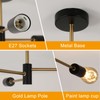 SENQIU Sputnik Ceiling Light, Black Golden Semi Flush Mount Ceiling