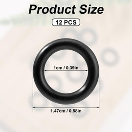 12pcs Propane Cylinder O Ring for Soft Nose P.O.L. Fittings, 0.39 Inch Inner Diameter Tank Seal Replacement Rubber Gas Leakage Proof Sealing for Propane Tank Adapter Connectors Fit Valves Regulators