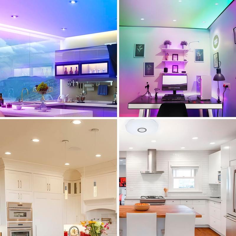 FWoche LED Recessed Spotlight 230 V 7 W, RGBW Round