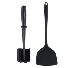 Meat Chopper, Handheld Meat Masher with 1 Piece Spatula, Versatile High-Temp Heat-Resistant Hamburger Smasher, Cookware Kitchen Aids, Meat Shredder Tool Twister for Beef, Turkey, Non-Stick