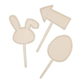 DIY 3D Unfinished Wood Easter Egg Hunt Signs, 3 Piece