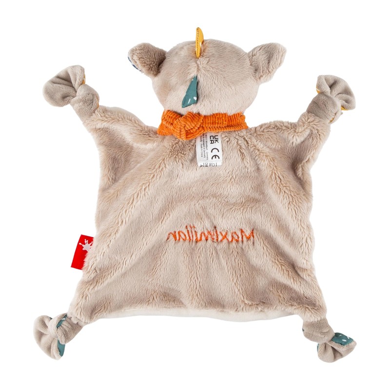 Sigikid Cuddle Blanket Dragon with Embroidered Name Grey One Size