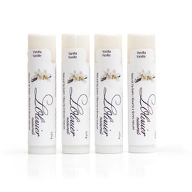 4 Pack Vanilla Lip Balm 100% Natural for Dry and Chapped lips | 4 Counts Made in Canada | L'Oivier Naturals