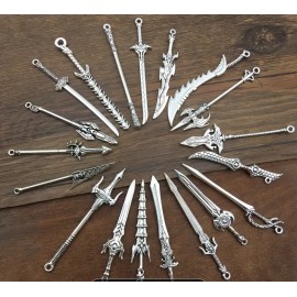 USAminiature 10pcs Lot Dollhouse Miniature Weapons Swords Spears knief Action Figures