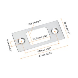 sourcing map 3Pcs Door Strike Plate, 57mm x 25.5mm Stainless Steel Latch Deadbolt Replacement Lock Strike Plate for Door Frame Door Jamb Reinforcement, Silver