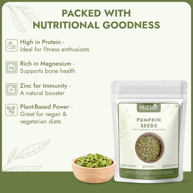 AEJESOP Raw Unsalted Pumpkin Seeds, 7.05 oz(200g)