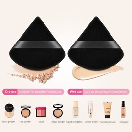 6 Pieces Powder Puff Face, Makeup Soft Triangle Powder Puffs, for Loose Powder Mineral Body Wet Dry Cosmetic Foundation Sponge Makeup Tool, Under Eyes and Face Corners, Body Loose Powder Container