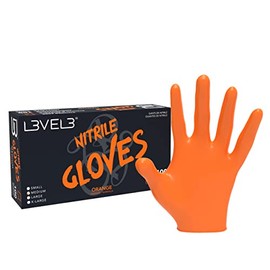 Level 3 Nitrile Gloves - Professional Heavy Duty Disposable Gloves - Latex Free - Fits Snug - Box of 100