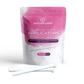 Natureland [10 Pack] Vaginal Suppository Applicators for Women, Soft Tip Auxiliary Tool for Pills, and pH Balance Tablet Suppositories, Individually Wrapped (Small tip)