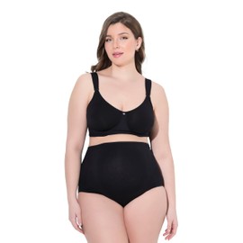 Ulla Popken Ladies Plus Size Plus Size Bellieva Nursing Bra Moulded Cups Strap Front Closure 838964, black, 100F