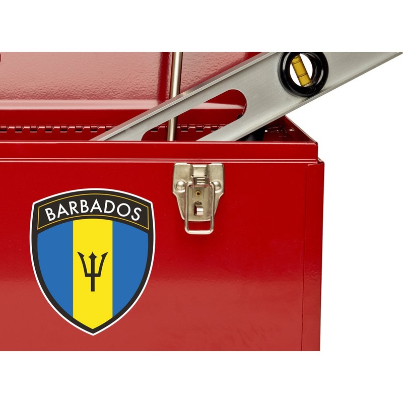 2 x 10cm/100mm Barbados Flag Design Vinyl Decal Travel Luggage