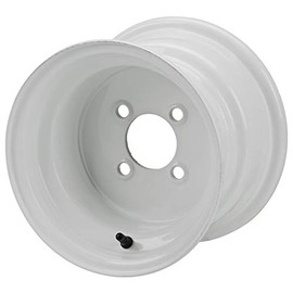10" Steel White Golf Cart Wheel (Single Wheel Only)