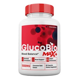 GlucoBio Max + Blood Support Capsules, 2X Higher Strength, GlucoBio Max (2 Pack)