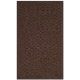 SAFAVIEH Natural Fiber Collection Accent Rug - 3' x 5', Chocolate & Dark Brown, Border Sisal Design, Easy Care, Ideal for High Traffic Areas in Entryway, Living Room, Bedroom (NF133D)