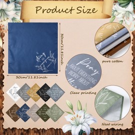 HunnmingRe 30 Pieces Christian Handkerchiefs for Women Inspirational Bible Verse Gifts Bulk for Mother's Day Ladies Hankies(Boho)