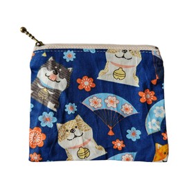 NUTFORD Multifunctional Printed Cotton Zipper Purse Pouch Bag with Cotton Lining for The Storage of Coins and Notes, Cosmetic Accessories, Small Electronics Accessories, Keys, etc.. (F)