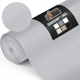 GORILLA GRIP DuraGuard Shelf Liner, 17.5x30 Non-Adhesive Cabinet Liners for Kitchen Drawers, Shelves, Refrigerator, Pantry Storage, Bathroom Closet, Durable Waterproof BPA Free Ribbed Plastic, Lt Gray