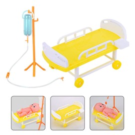 TOYANDONA 1 Set Pretending House Layouts Plaything Dolls Tools Color Hospital Miniature Bed Accessories Pretend Educational Role Girl Kids Children The Bracket Kit Toy Model Age Toys