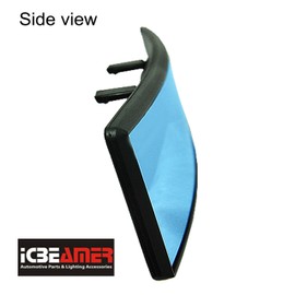 ICBEAMER 9.4" 240mm Easy Clip on Wide Angle Panoramic Blind Spot Fit Auto Interior Rear View Mirror Convex Blue Surface