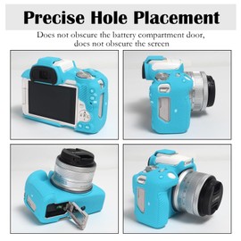 Easy Hood R50 Camera Case, Buttons Marking Protective Camera Cover for Canon EOS R50 Mirrorless Vlogging Camera, Soft Silicone Case Lightweight Body Skin Bag Cover Blue