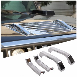 necar2020 ABS Car Hood Air Intake Grab Handle Cover Chrome Cover Kit For Hummer H2 2003-09