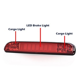 CROSSDESIGN LED 3rd Brake Light Compatible With Ford Ranger 1993-2011,F250 F350 F450 F550 Super Duty 1999-2016,Mazda B2300 B2500 B3000 B4000 CC3Z13A613B YC3Z13A613BA 1995-2003,Red Lens Chrome Housing