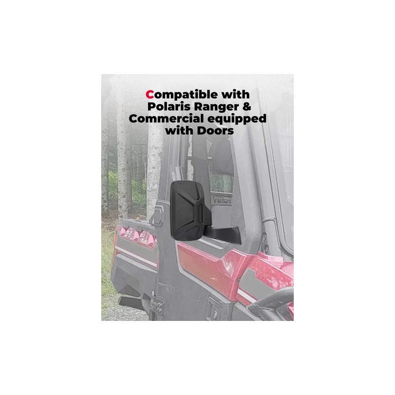OUMURS 2889241 Side View Mirrors Door Mounted for Polaris Ranger