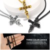 Skull Cross Necklace Black Stainless Steel Gothic Necklace Punk Jewelry
