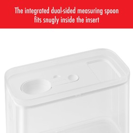 ZWILLING Fresh & Save Cube 4-in-1 Multifunctional Insert with Integrated Dual-Sided Measuring Spoon, Pour Spout, and Leveler, BPA-Free Plastic, Medium