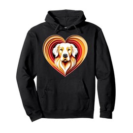 Cute Golden Retriever Heart Puppy Lover Dog Mom or Owner Pullover Hoodie