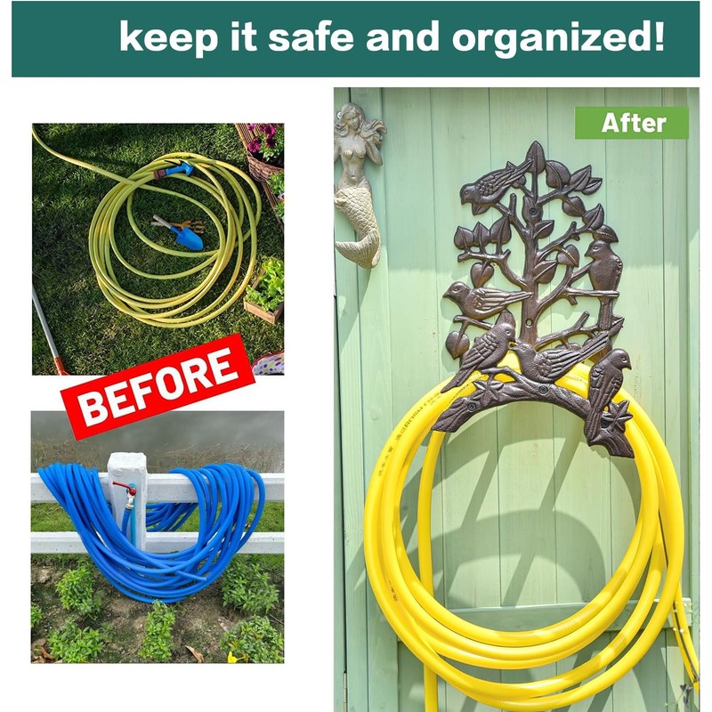 Sungmor Heavy Duty Cast Iron Hose Holder,Garden & Yard Decorative