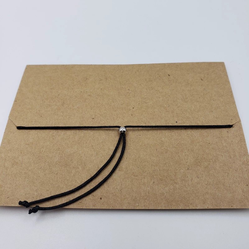 Morse Never Give Up Handmade Morse Code Black Corded Bracelet