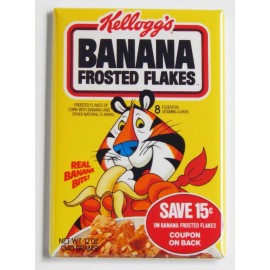 Blue Crab Magnets Banana Frosted Flakes FRIDGE MAGNET cereal box - 1.75 x 2.75 inches