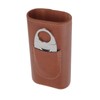 3 Finger Cigar Case Leather Cedarwood Lining Travel Portable Cigar