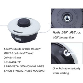 MOCW 27-2 25-2 Trimmer Head for Stihl AutoCut 27-2 FS85 FS90 FS90r FS70r FS55 FS55r FS56rc FS91R FS100RX FS110 FS120 FS130 FS131 FS240 String Trimmer Head 10x1.0 LHF, 2 PCS