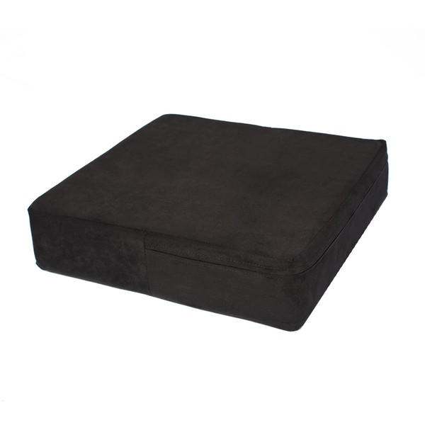 Kissen & more Orthopaedic Chair Cushion 40 x 40 x 10 cm Gel Foam Seat Cushion for Back and Coccyx Pain for Chair, Car, Bench, Wheelchair. Booster Seat Black with Faux Leather