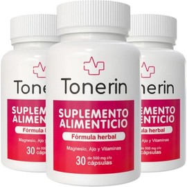 TONERIN x 3 Frascos  Suplemento Alimenticio 100 Natural  Magnesio, Ajo y Vitaminas                                                                    