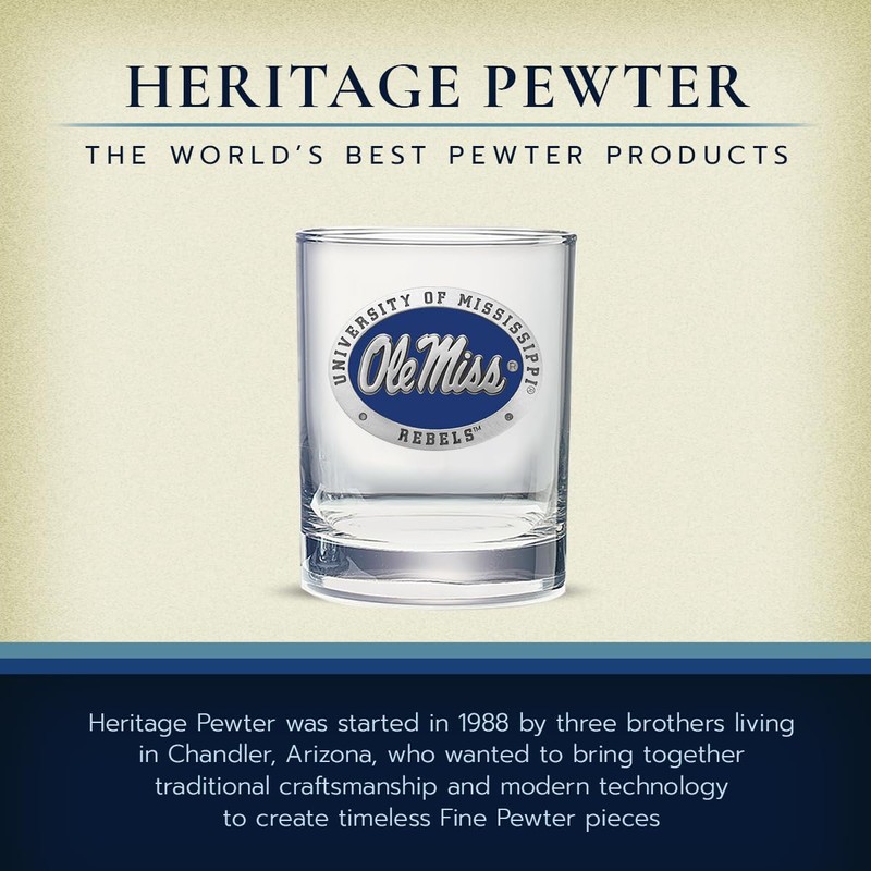 Heritage Pewter Mississippi Double Old Fashion Ole Miss | Double