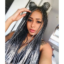 Pre Stretched Braiding Hair Ombre Tgrey 24 Inch 8 Packs, Synthetic yaki pre stretched braiding hair Ombre Tgrey