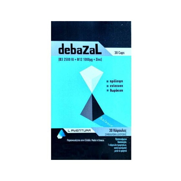 L-Adventura Debazal D3 2500IU & B12 1000mg & Zinc, 30